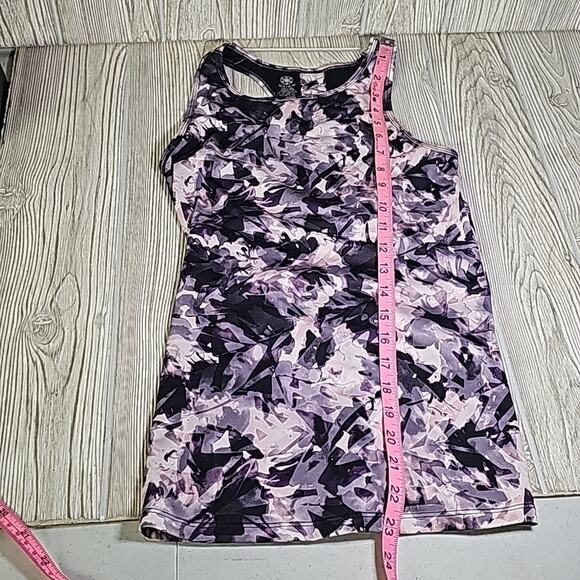 GAIAM Strappy Back Bra Tank Athletic Top, Purple Abstract Women's XS - Picture 6 of 7